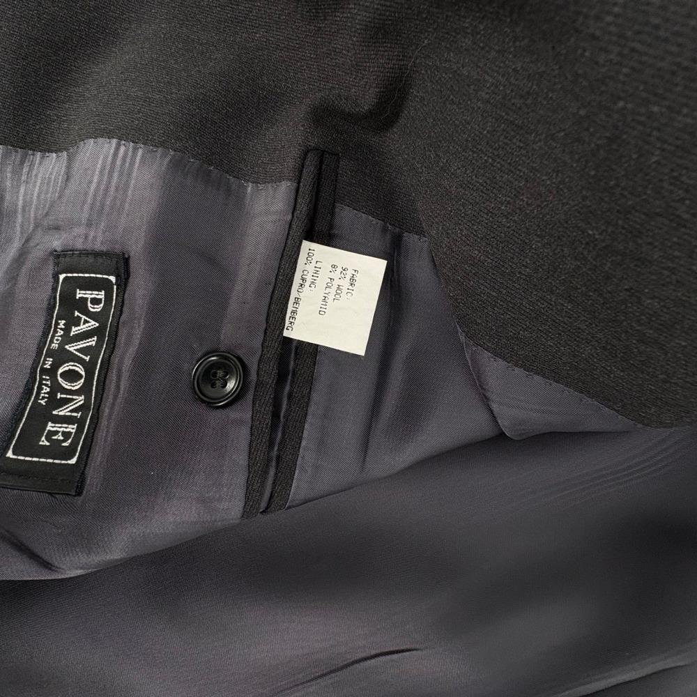 Pavone Mens 40R/34 Suit Charcoal Grey Wool Giovanni Tonella Italy 3 Button - Picture 12 of 16
